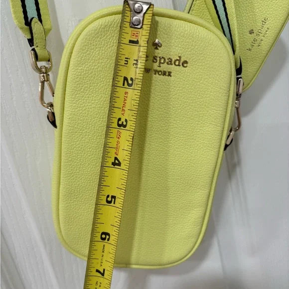 Kate Spade Yellow Crossbody Bag with Stripe Strap - Picture 13 of 14